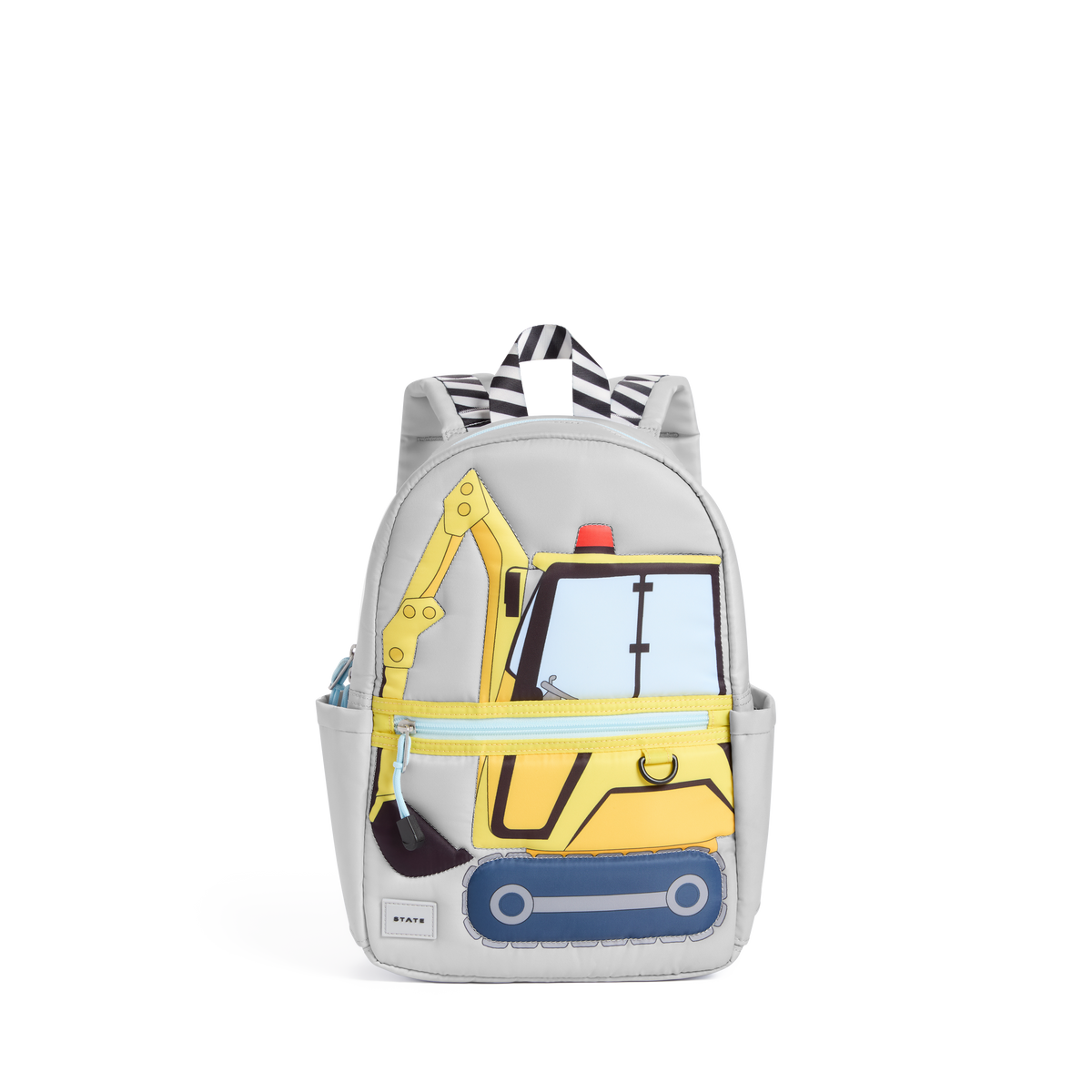 STATE Bags Kane Kids Mini Backpack Nylon Puffer Construction Truck Front View Click to Zoom