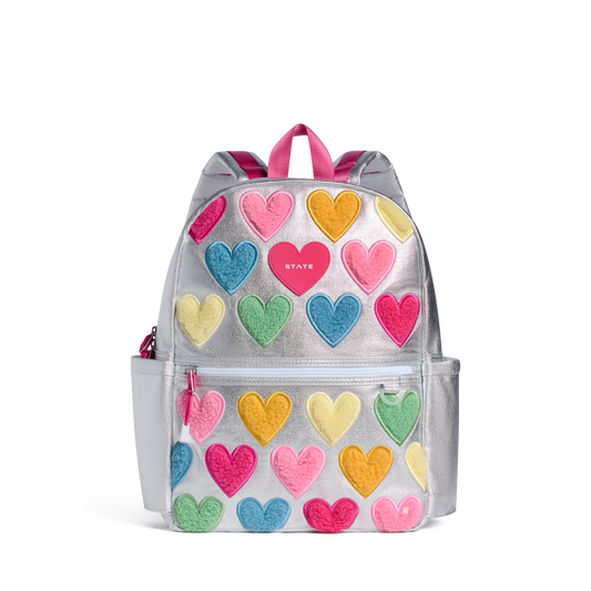 STATE Bags Kane Happy Fuzzy Hearts Front View Click to Zoom
