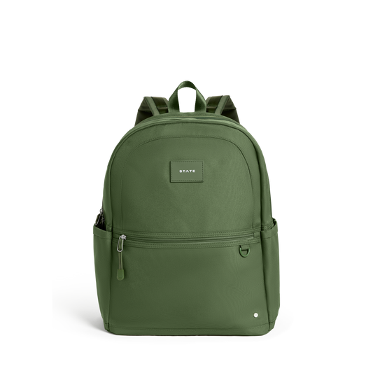 STATE Bags Kane Double Pocket Large Olive Front View Click to Zoom