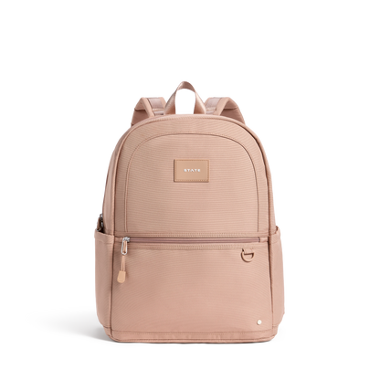 STATE Bags Kane Double Pocket Backpack Mocha Front View Click to Zoom