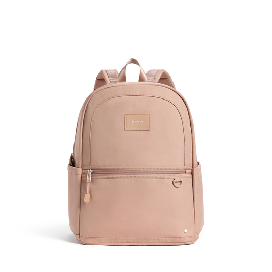 STATE Bags Kane Double Pocket Backpack Mocha Front View Click to Zoom