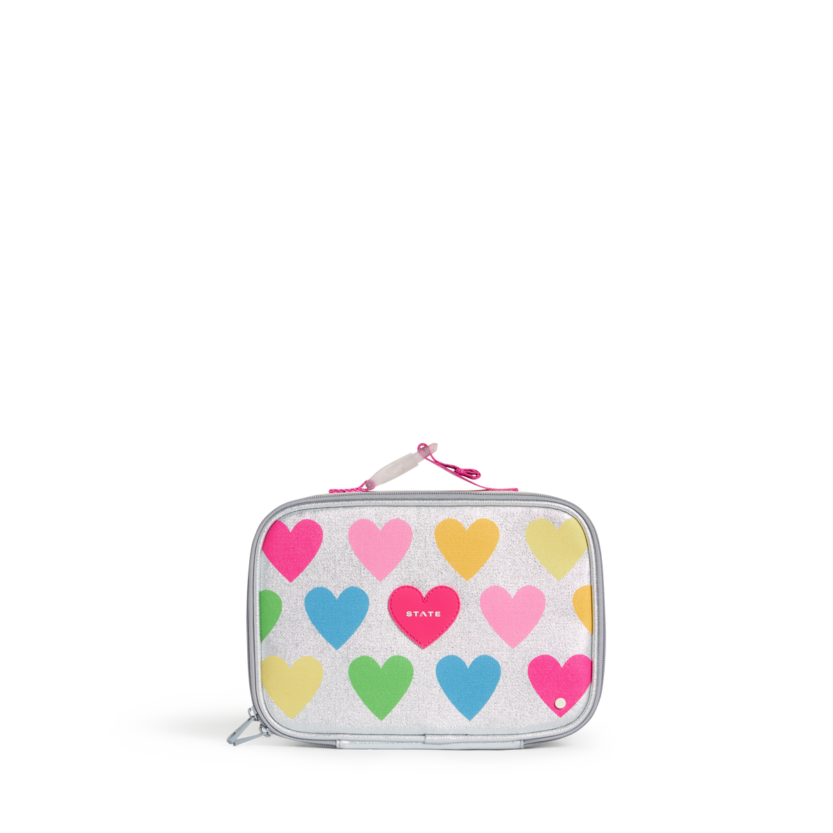 STATE Bags Rodgers Lunch Box Happy Fuzzy Hearts Front View Click to Zoom