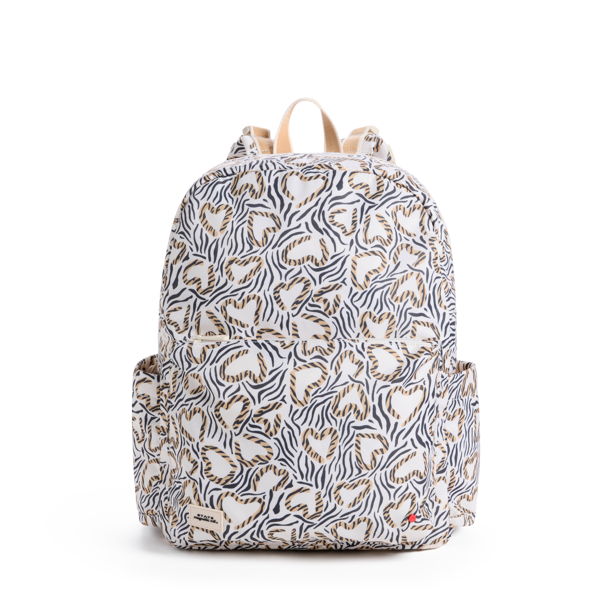 STATE x MagneticMe Lorimer Diaper Bag Leopard Hearts Front View Click to Zoom