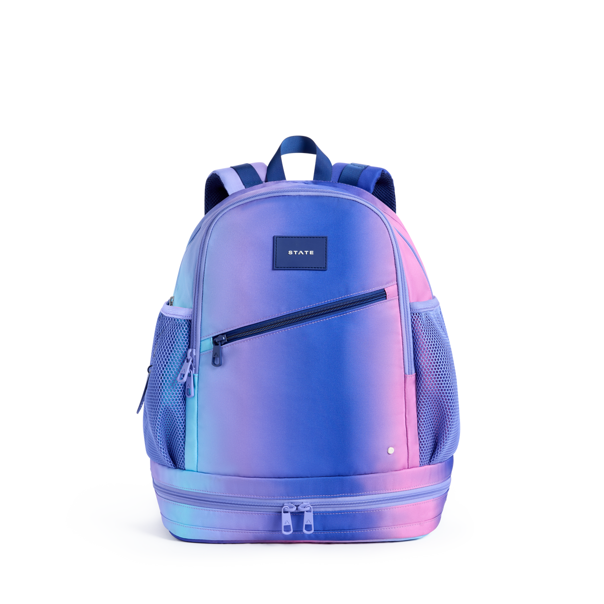 STATE Bags Ozzie Ball Bag Blue/Pink Gradient Front View Click to Zoom