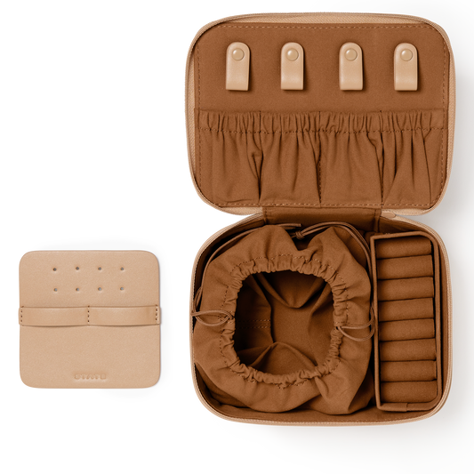 STATE Bags Auburn Jewelry Case Affogato Overhead View Click to Zoom
