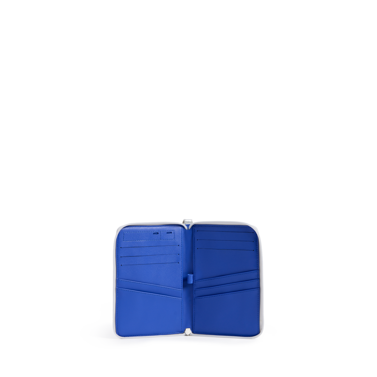 STATE Bags Family Passport Holder Silver/Cobalt Front View Click to Zoom