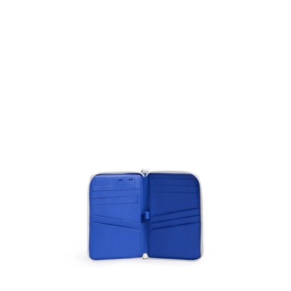 STATE Bags Family Passport Holder Silver/Cobalt Front View Click to Zoom