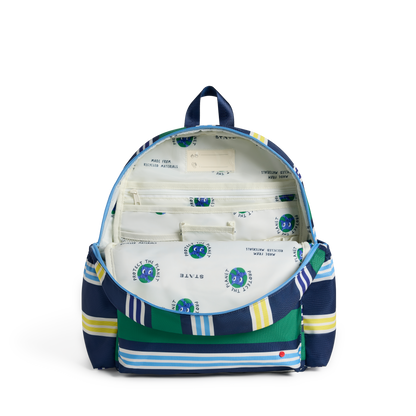 STATE Bags Kane Backpack Polo Stripe Front Interior View Click to Zoom