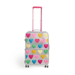 STATE Bags Logan carry-On Suitcase Happy fuzzy Hearts Front View Click to Zoom