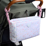 STATE x LoveShackFancy Stroller Organizer Confetti Bloom / Wildflower Blue on Stroller Click to Zoom